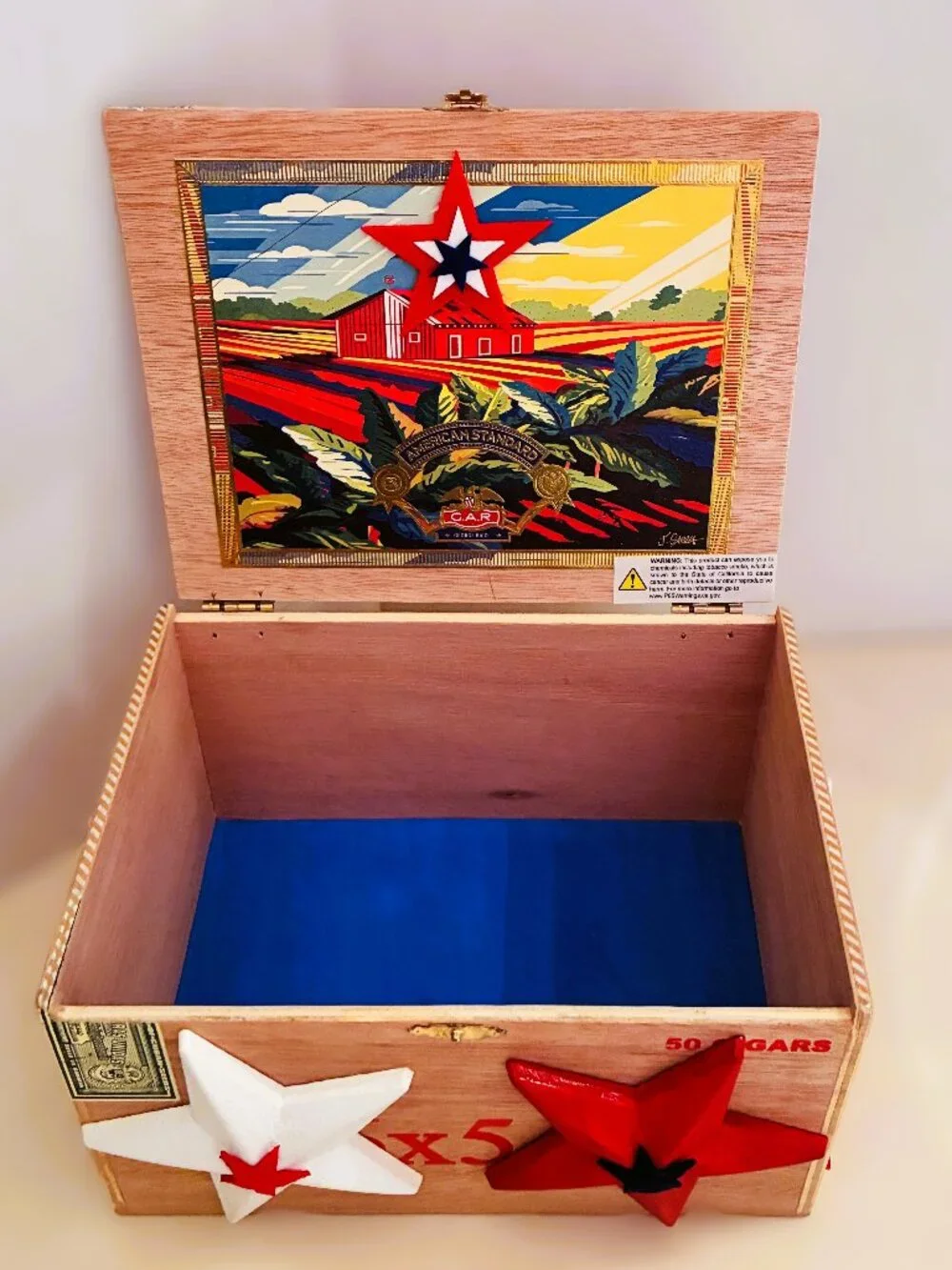 SUEÑOS de Saundra Upcycled, American Standard Cigar Box, ARTFUL STORAGE